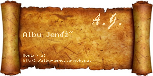 Albu Jenő névjegykártya