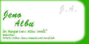 jeno albu business card